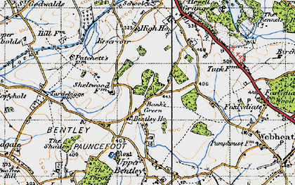 Old map of Bank's Green in 1947