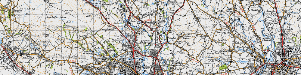 Old map of Bank Top in 1947