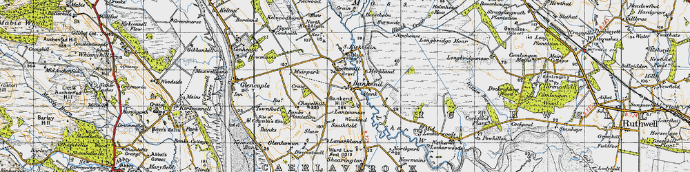 Old map of Black Grain Plantn in 1947