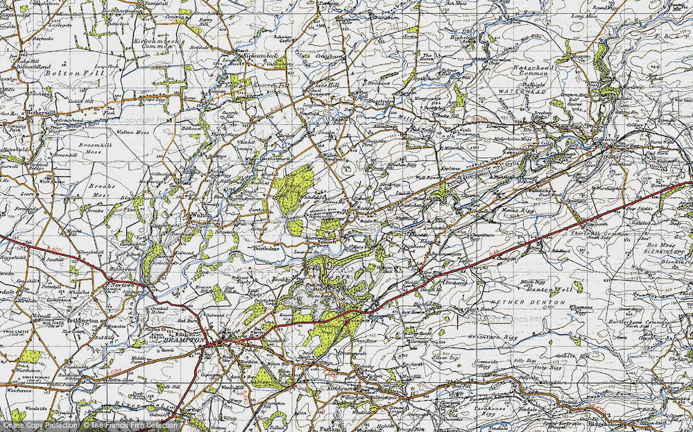 Old Map of Historic Map covering Whitefield in 1947