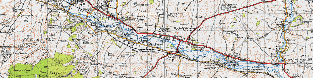 Old map of Bapton in 1940