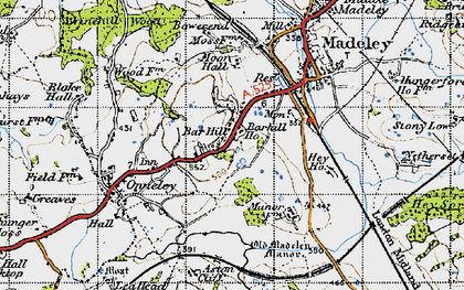 Old map of Bower End in 1946