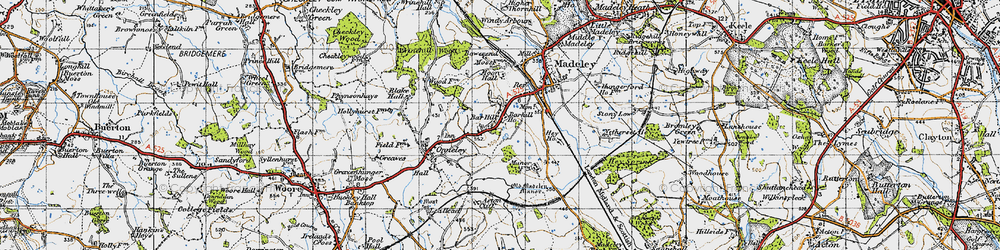 Old map of Bar Hill in 1946