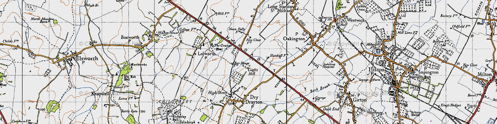 Old map of Bar Hill in 1946