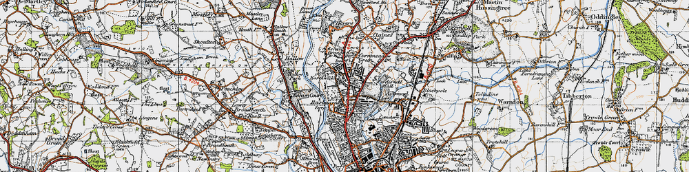 Old map of Barbourne in 1947