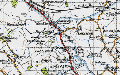 Old map of Barbridge in 1947