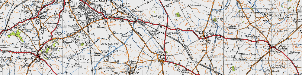 Old map of Barby Nortoft in 1946