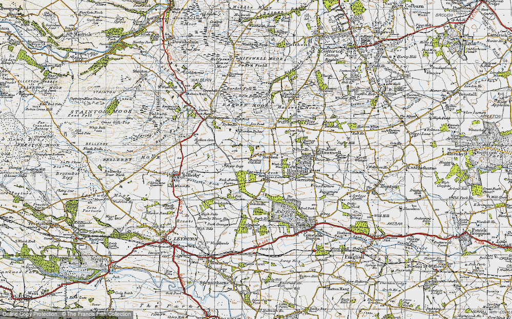 Old Map of Historic Map covering Bellerby Beck in 1947