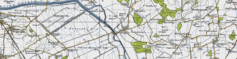 Old map of Bardney in 1946