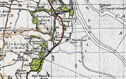 Old map of Bardsea in 1947