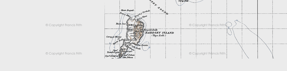 Old map of Bardsey Sound in 1947