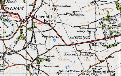 Old map of Bareless in 1947