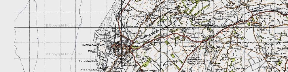 Old map of Barepot in 1947