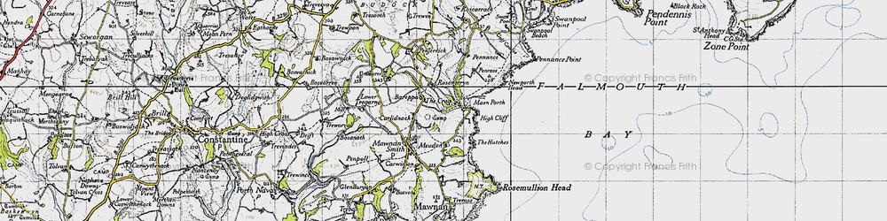 Old map of Bareppa in 1946