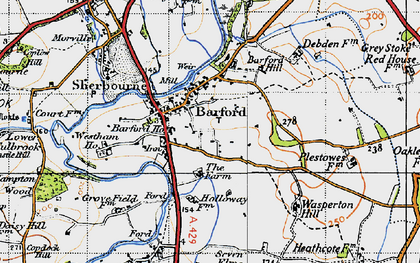 Old map of Barford in 1947
