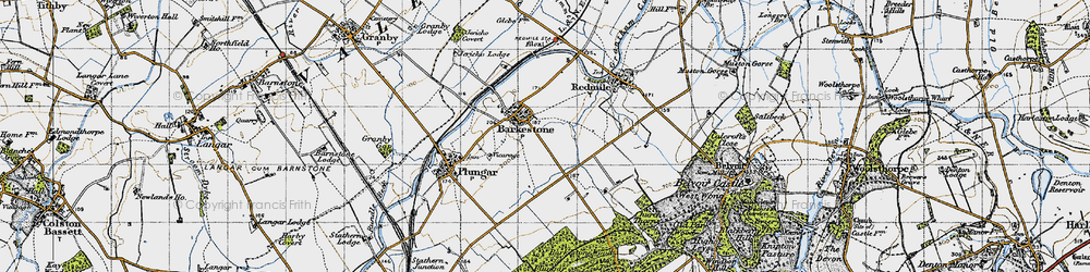 Old map of Barkestone-le-Vale in 1946
