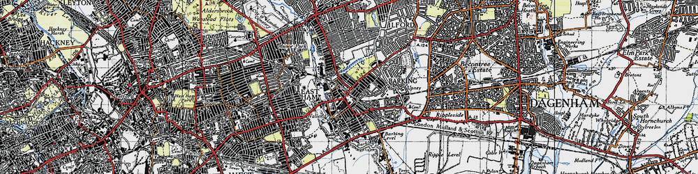 Old map of Barking in 1946