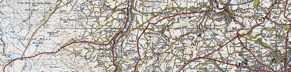 Old map of Barkisland in 1947