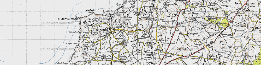 Old map of Barkla Shop in 1946