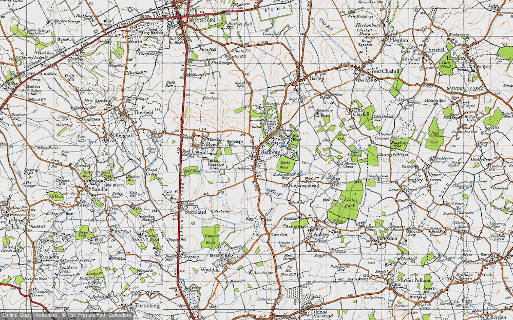 Old Map of Barkway, 1946 in 1946