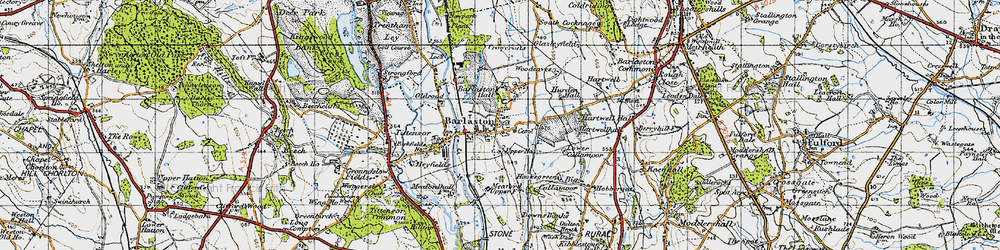 Old map of Barlaston in 1946