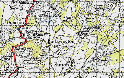 Old map of Burton Mill Pond in 1940
