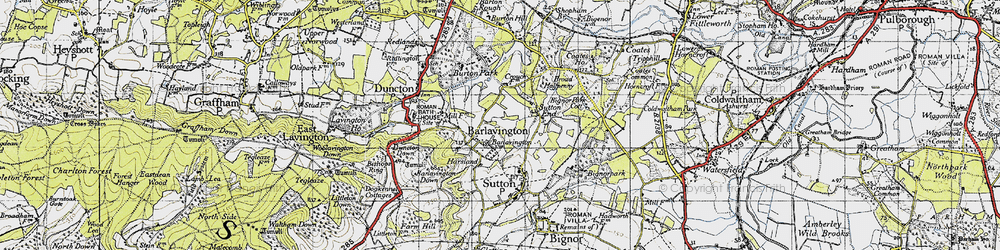 Old map of Burton Mill Pond in 1940