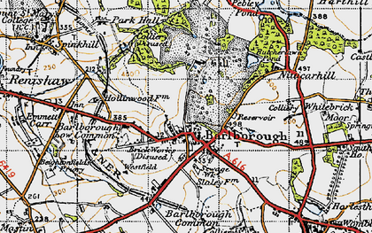 Old map of Barlborough in 1947