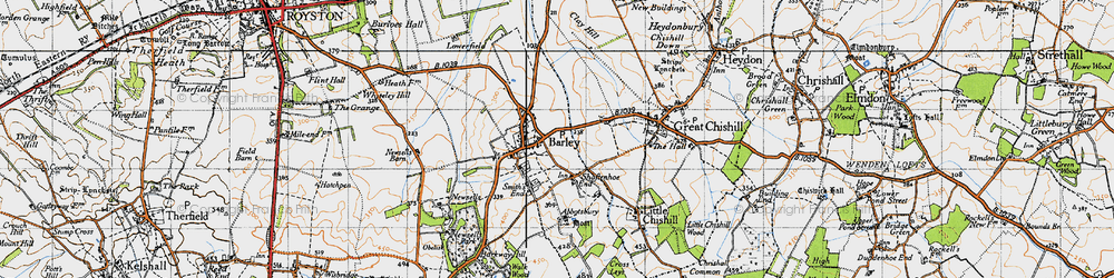 Old map of Barley in 1946
