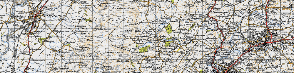 Old map of Barley Green in 1947