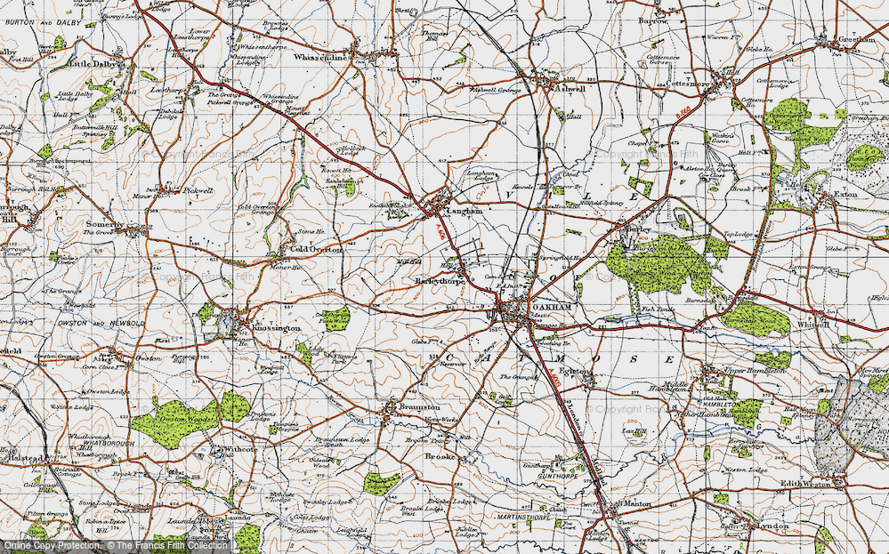 Old Map of Barleythorpe, 1946 in 1946