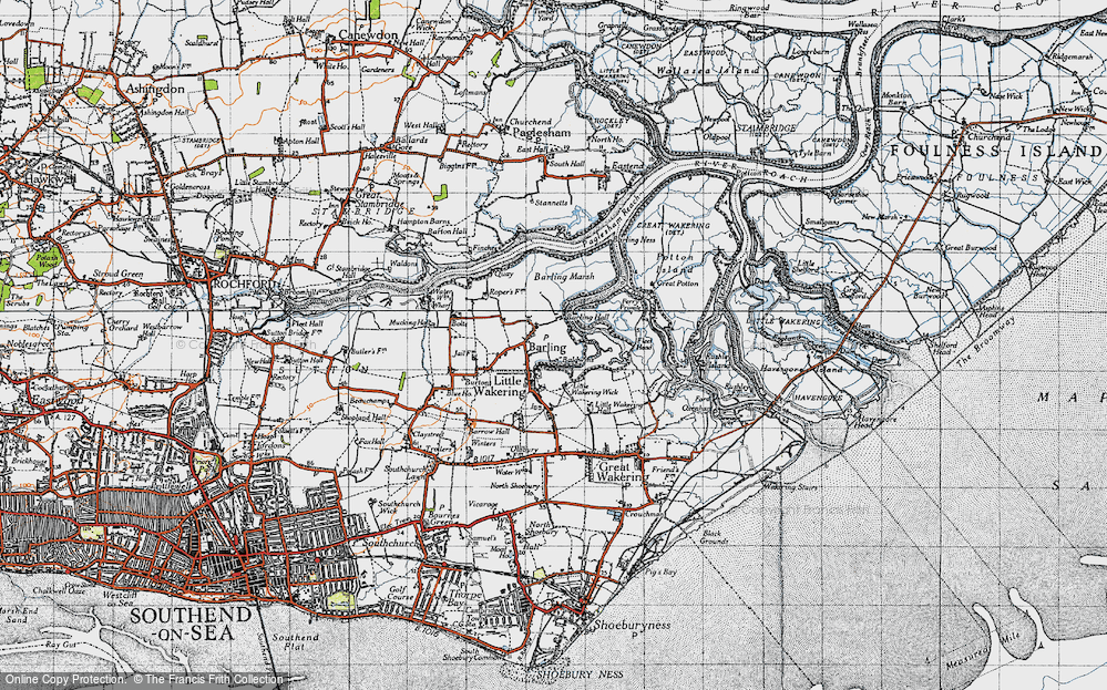 Old Map of Barling, 1945 in 1945