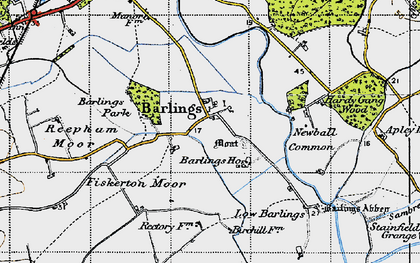 Old map of Barlings Hall in 1947