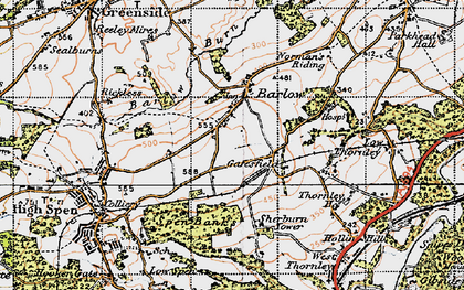 Old map of Barlow in 1947