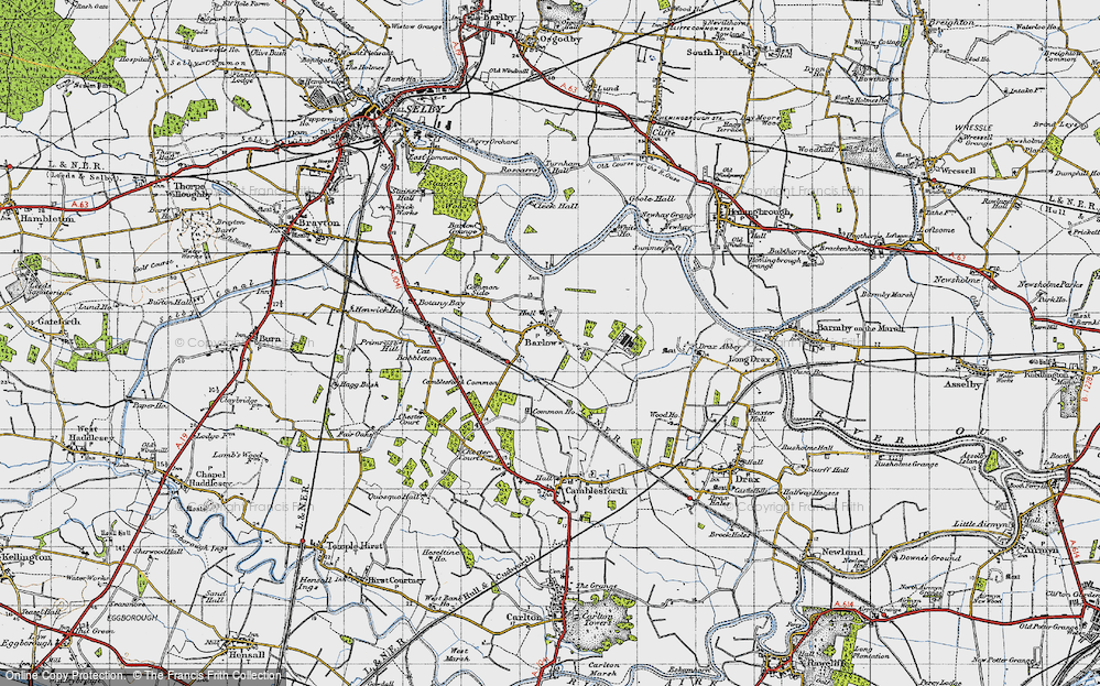 Old Map of Barlow, 1947 in 1947
