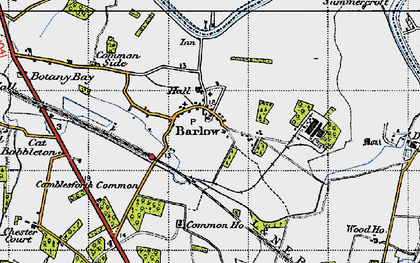 Old map of Barlow in 1947
