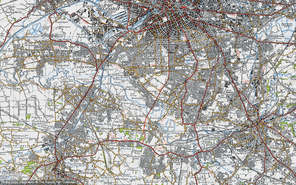 Old Map of Barlow Moor, 1947 in 1947
