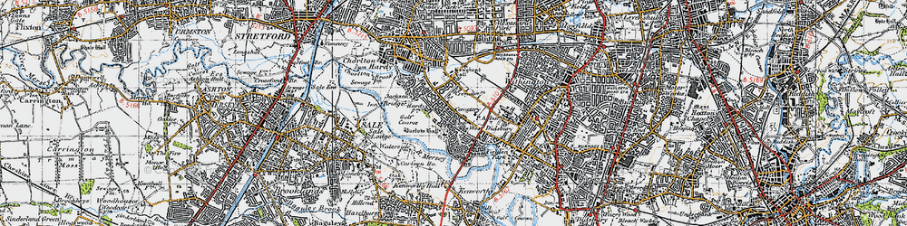 Old map of Barlow Moor in 1947