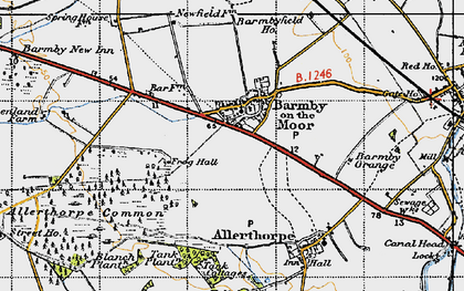 Old map of Barmby Moor in 1947