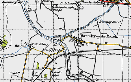 Old map of Barmby Barrage in 1947
