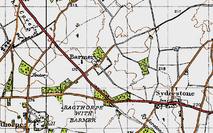 Old map of Barmer in 1946