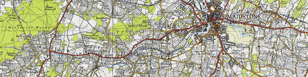 Old map of Barming in 1946