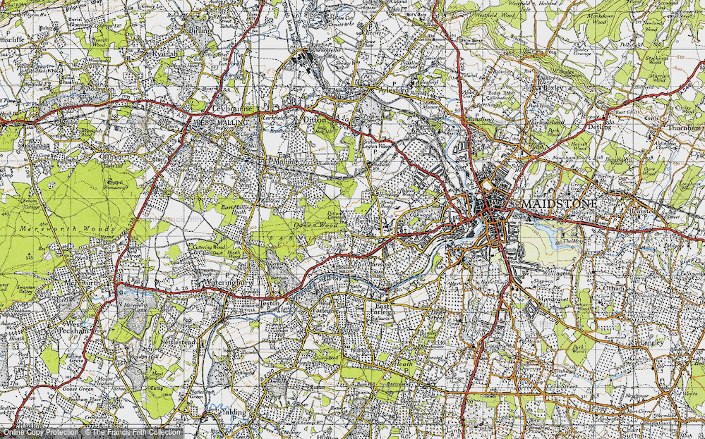 Old Map of Barming Heath, 1946 in 1946
