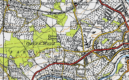 Old map of Barming Heath in 1946