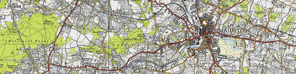 Old map of Barming Heath in 1946