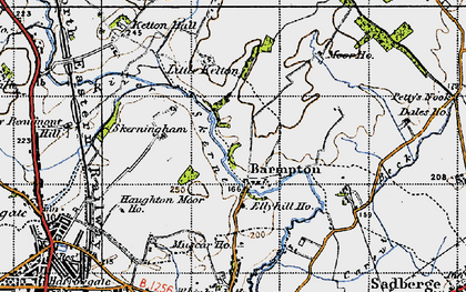 Old map of Barmpton in 1947