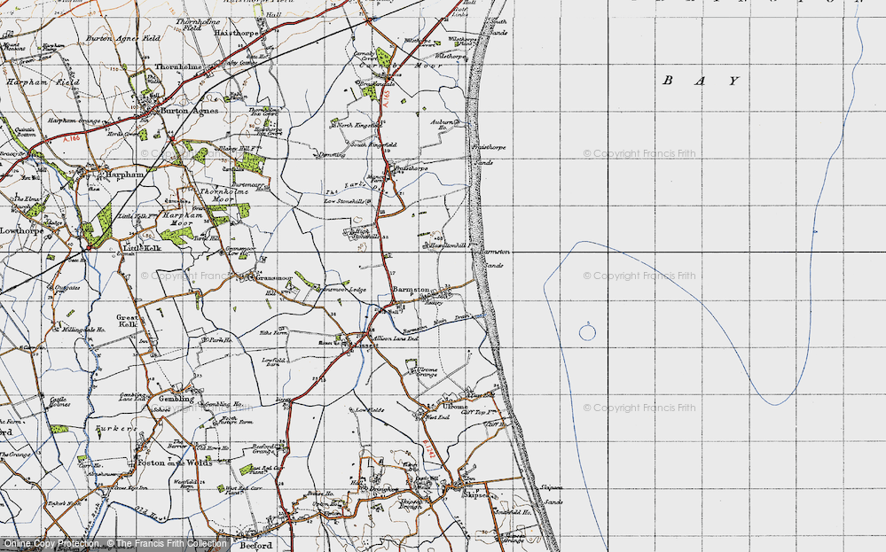 Old Map of Historic Map covering Barmston Sands in 1947