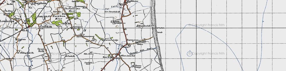Old map of Barmston in 1947