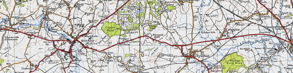 Old map of Barnard Gate in 1946