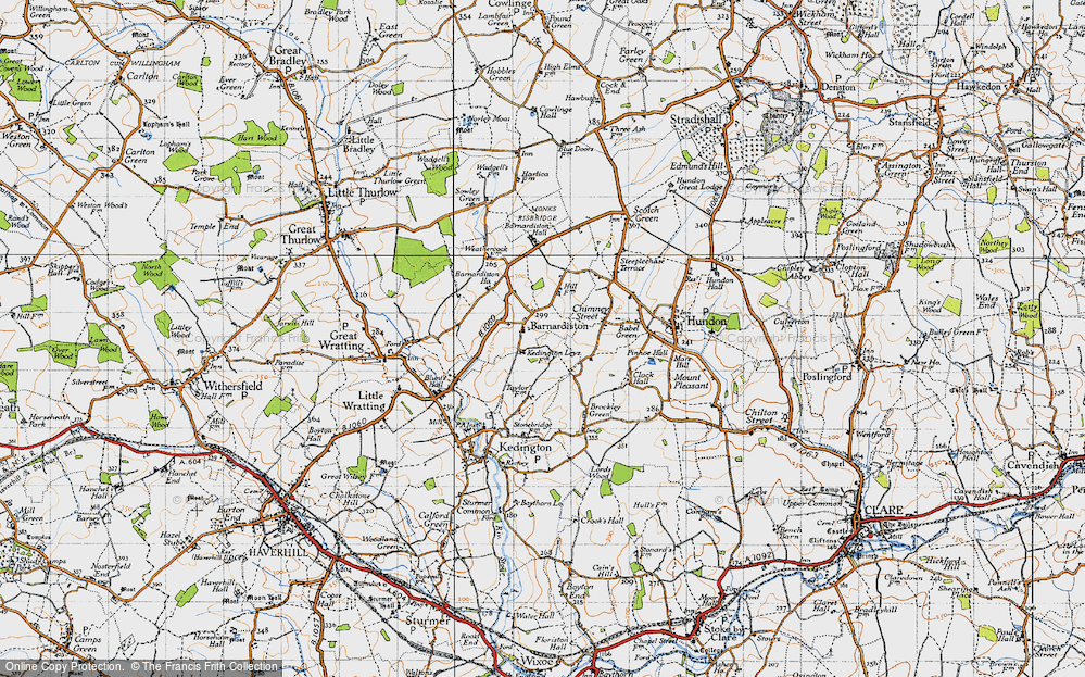 Old Map of Barnardiston, 1946 in 1946